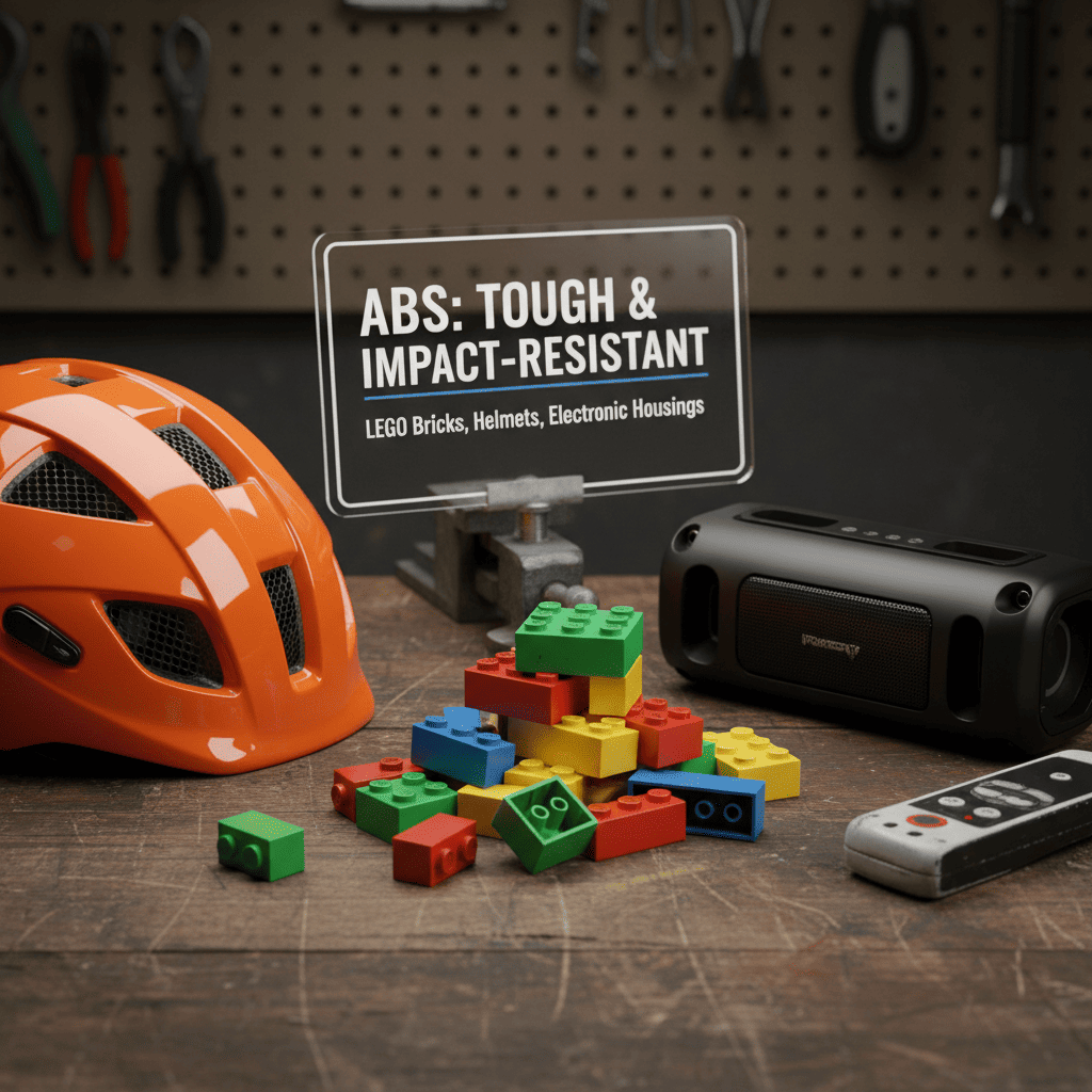 A safety helmet made from ABS plastic, showcasing its durability