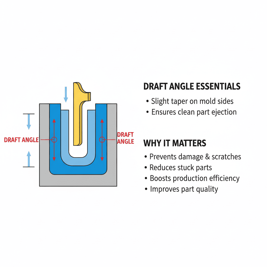 A comparison of draft angles for different plastic materials