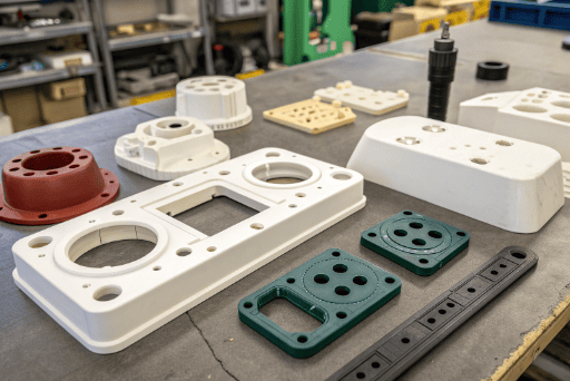 An injection molded part with flash along its parting line