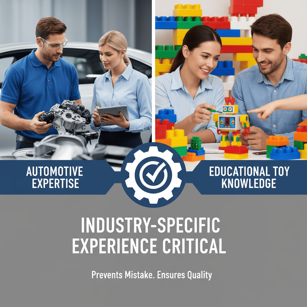 An engineer inspecting a complex mold for an educational toy part