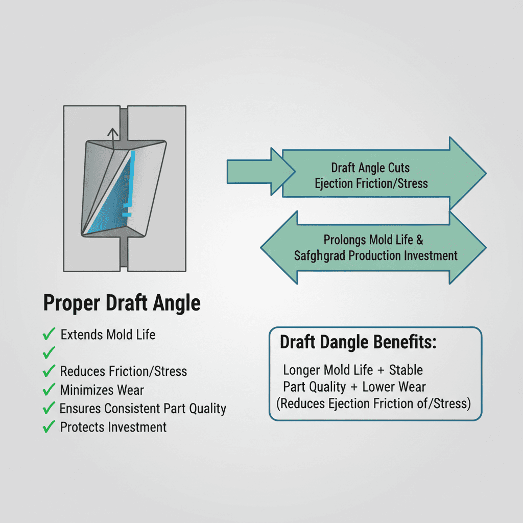 A pristine mold surface next to a worn one, showing the benefits of proper design