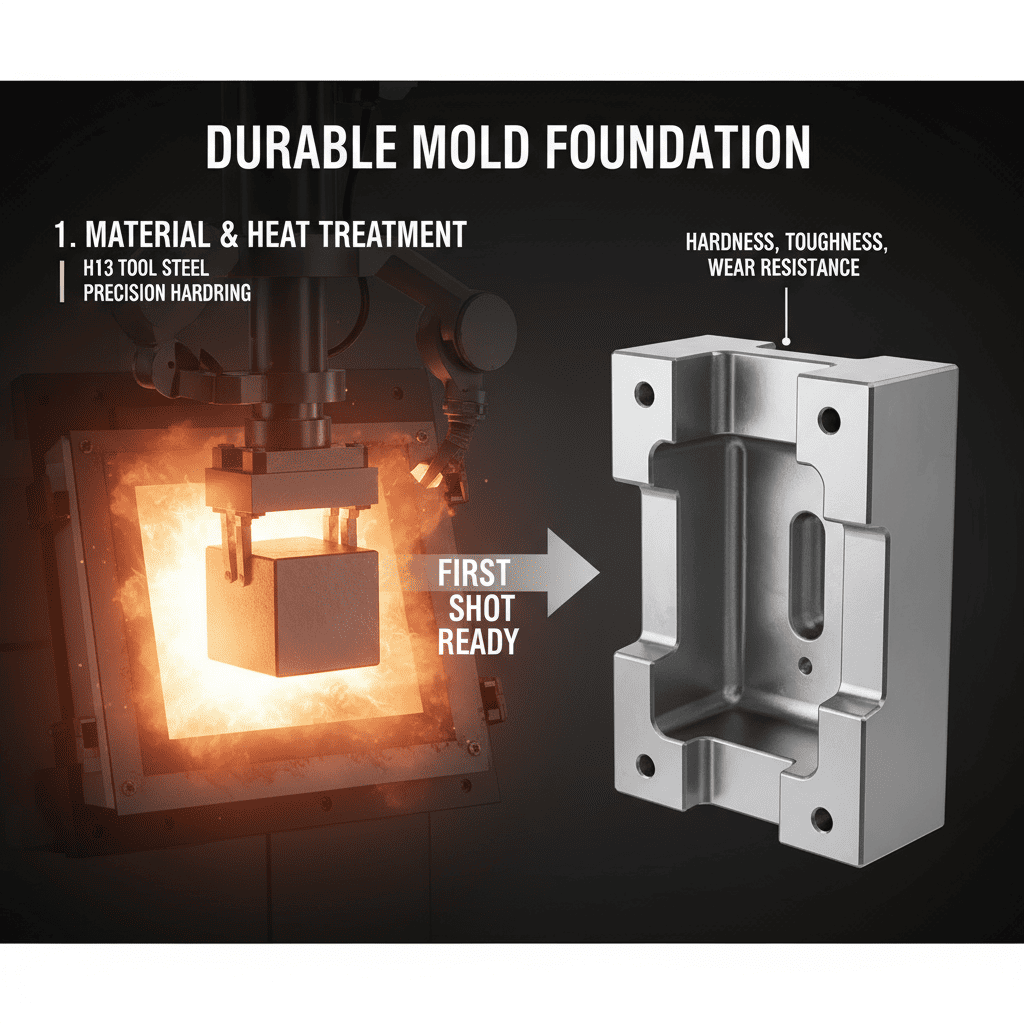 Close-up of high-quality tool steel for molds