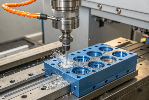 A plastic part showing a sink mark or depression on a flat surface