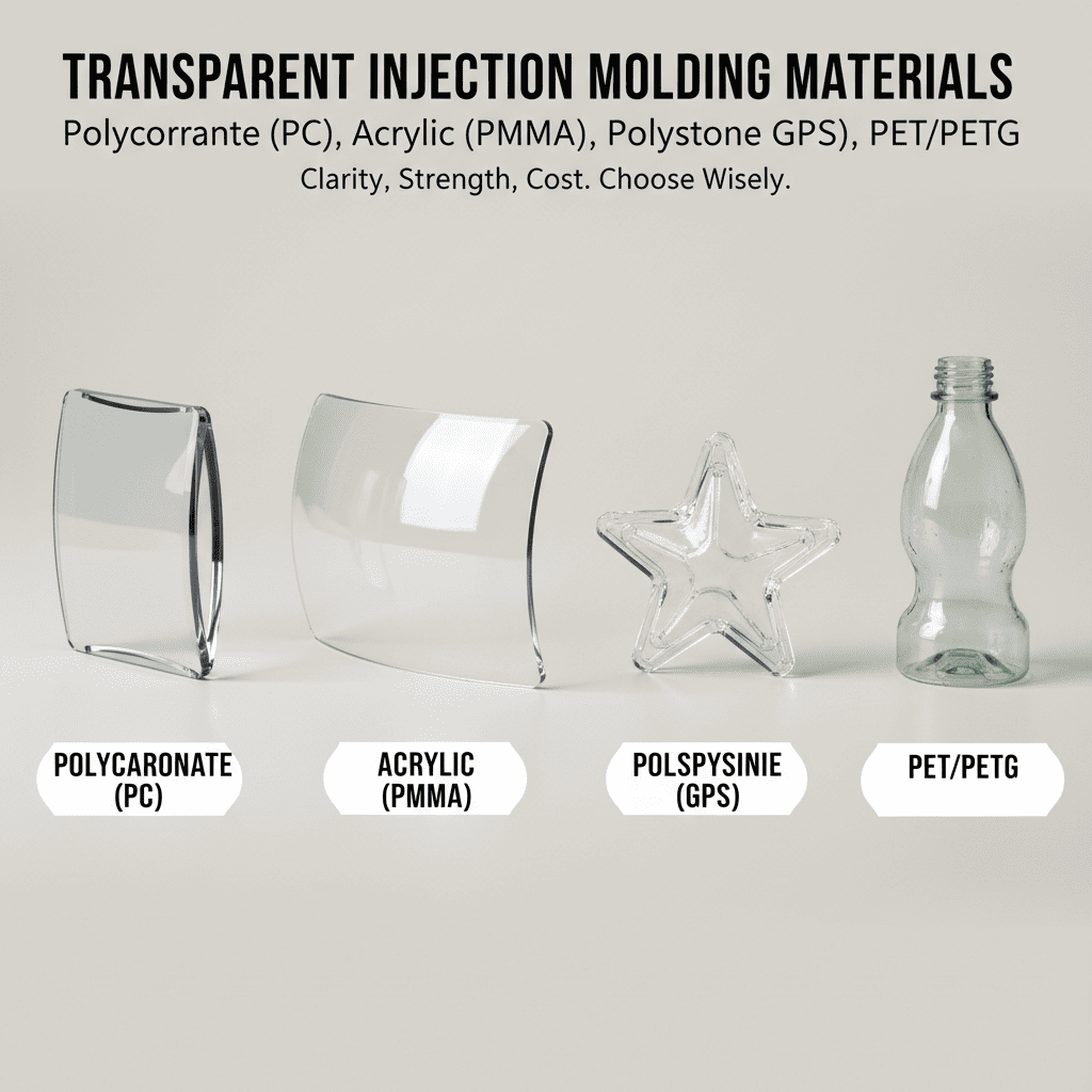 Various transparent injection molded parts