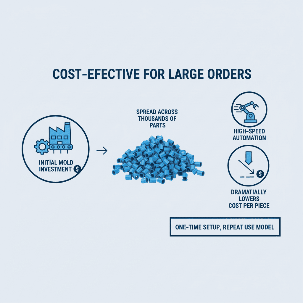 A robotic arm moving parts on a production line