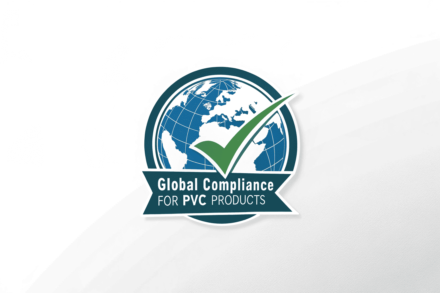 A world map with shipping routes and compliance symbols like RoHS and REACH over Europe.