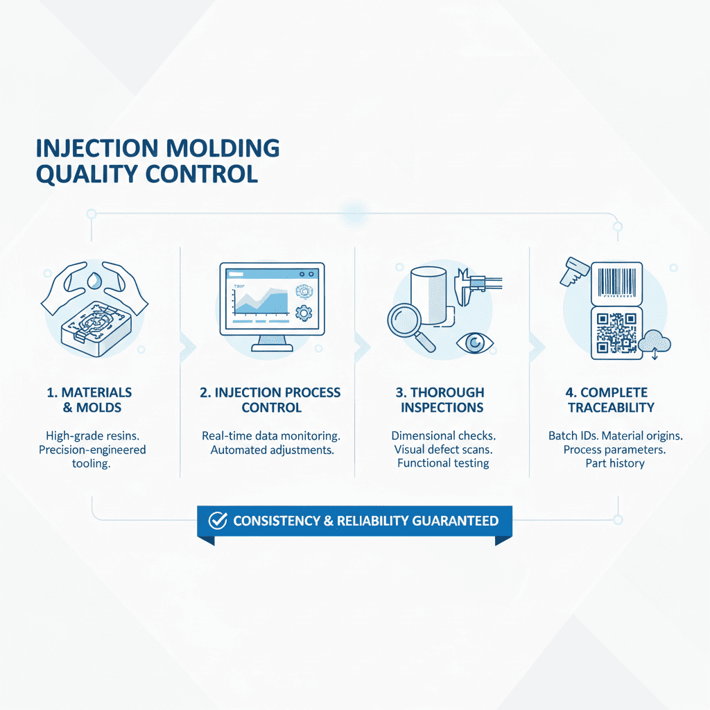 A close-up of a high-quality injection-molded automotive part being inspected.