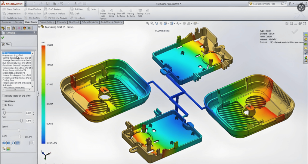 Mold Flow Analysis for Plastic Parts