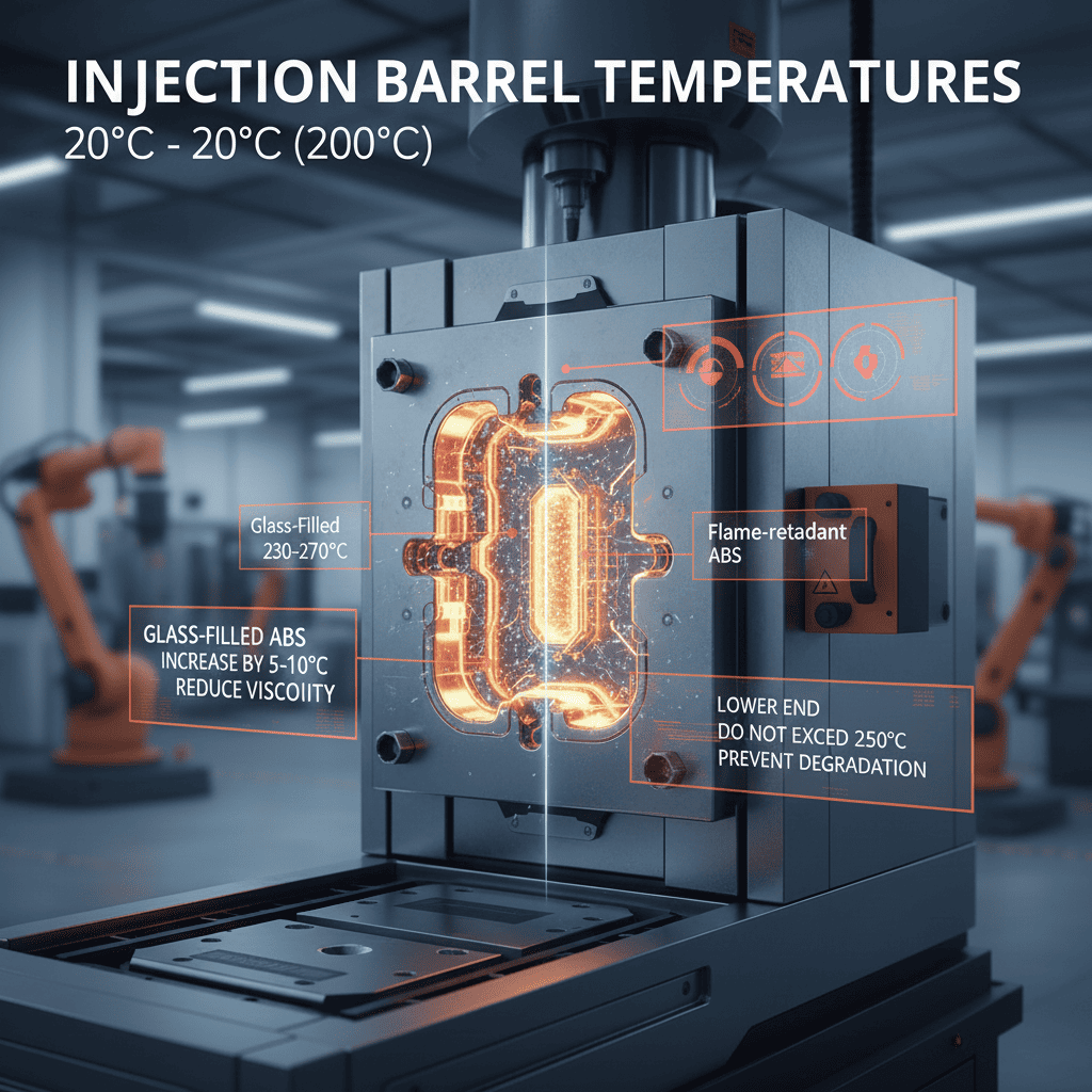 Close-up of glass-filled ABS plastic parts