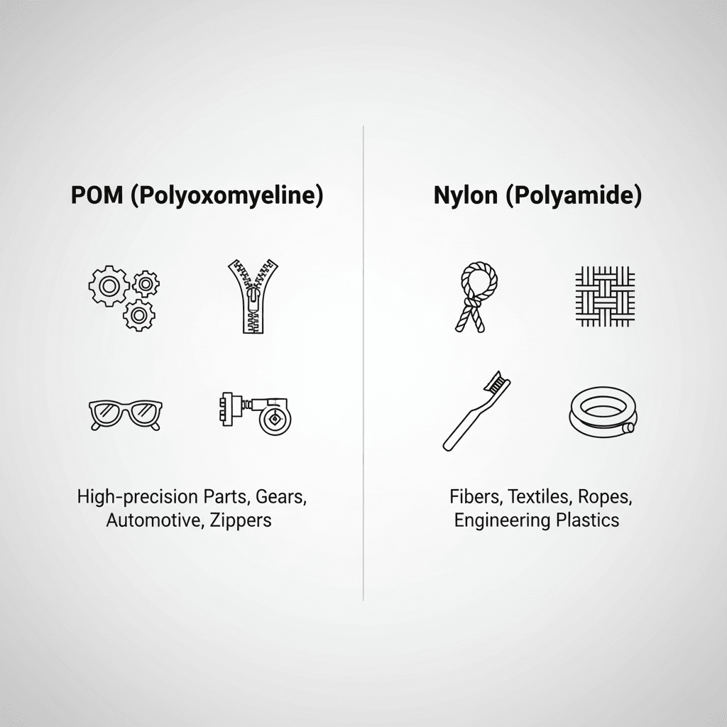 An array of POM and Nylon parts for different industries