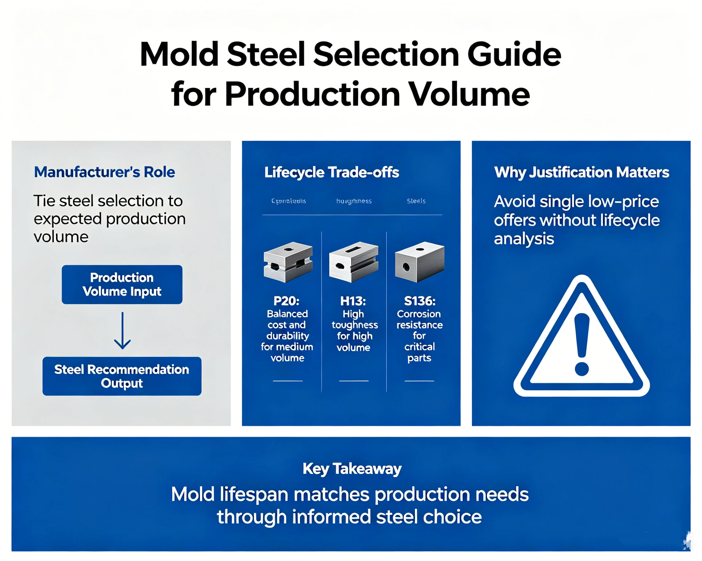 Different types of mold steel blocks in a workshop