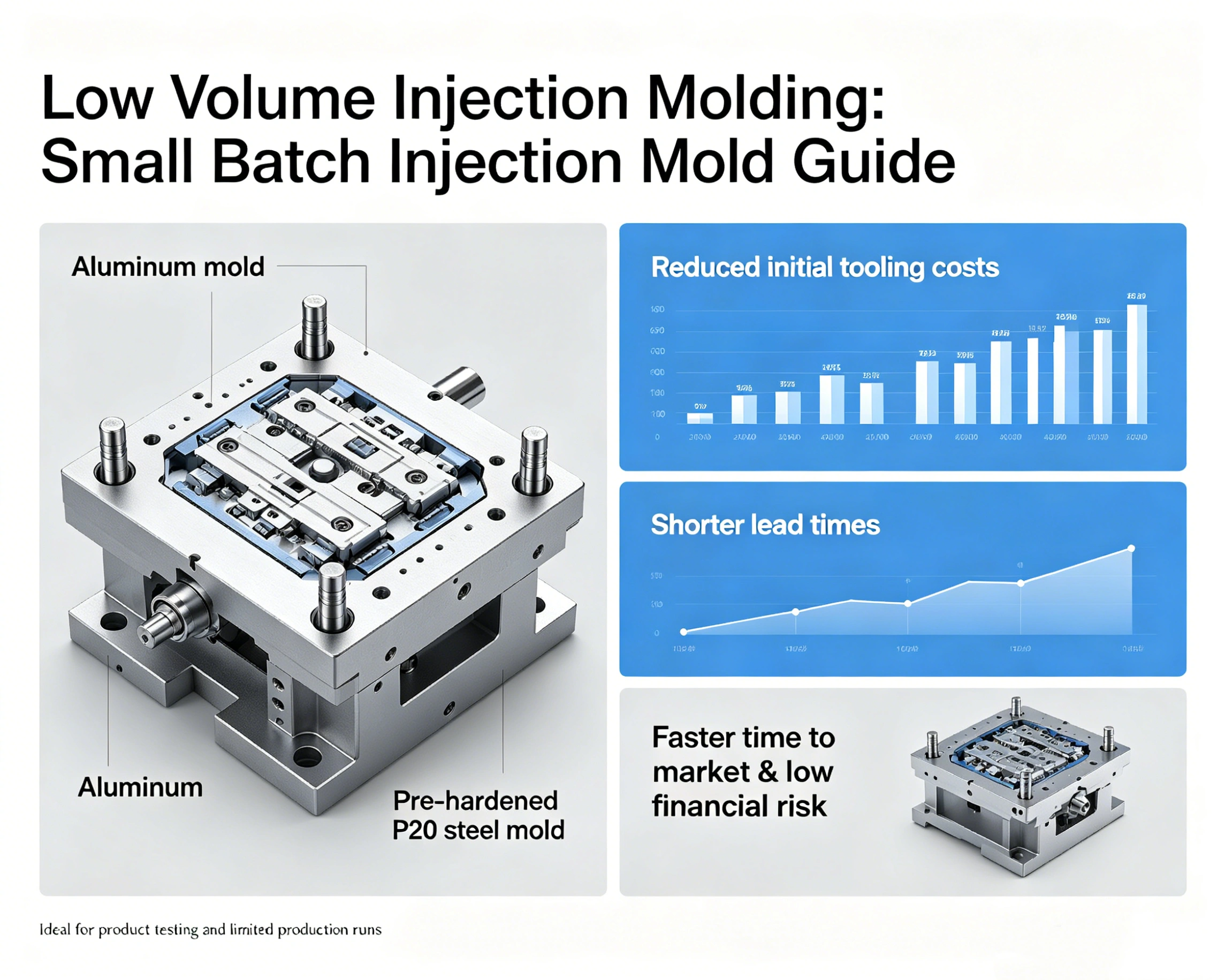 An engineer examining an aluminum mold for small batch production